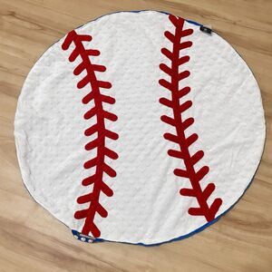 Mud Pie Baby Boy Soft Sports Minky Baseball Security Blanket Lovey Lovie Circle